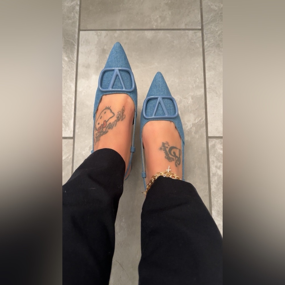 NEW! Denim Blue Women's Slingback Business Casual Shoes - Picture 2 of 8